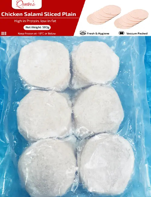 Chicken Salami Sliced Plain (500 gms) Queins's