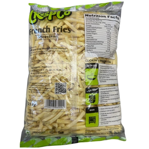 CrispCo French Fries – Straight Cut 9mm (2.5 kg)